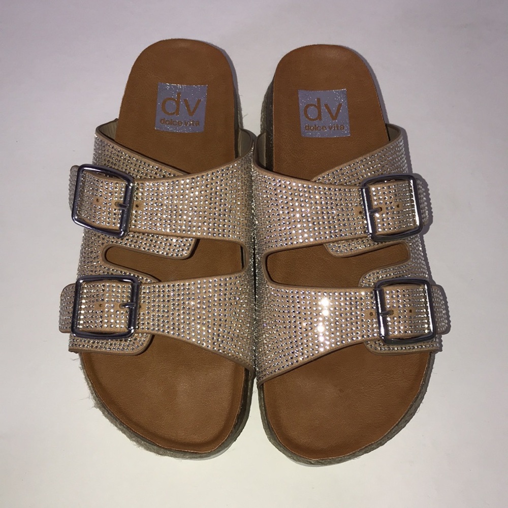 Dolce Vita Carther Platform Buckle Slide Sandal In Shimmer - Picture 5 of 10